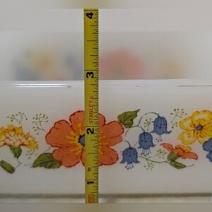 Glasbake loaf pan with a floral pattern, Glasbake J-522 loaf pan